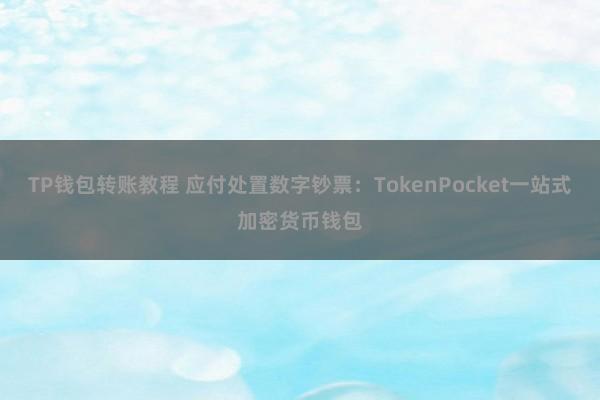 TP钱包转账教程 应付处置数字钞票：TokenPocket一站式加密货币钱包